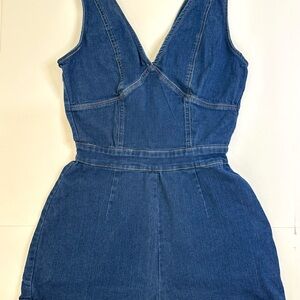 Stylish Blue Denim One Piece